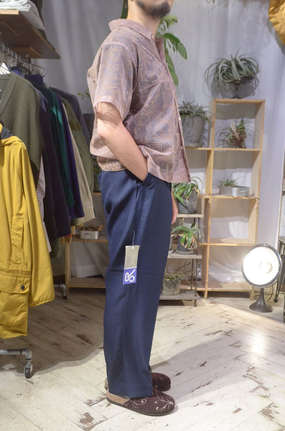 サムネイル： DEADSTOCK 80 - 90s San Rosa Poly Trousers NAVY Made in UK デッドストック ポリ トラウザース