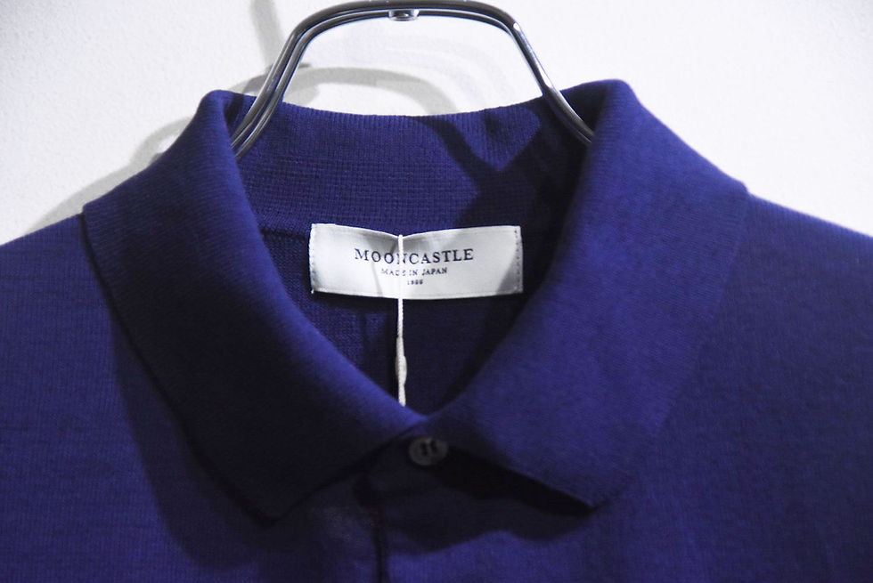サムネイル： MOONCASTLE ICE COTTON KNIT POLO SHIRT NV MADE IN JAPAN ムーンキャッスル アイスコットン ニットポロシャツ