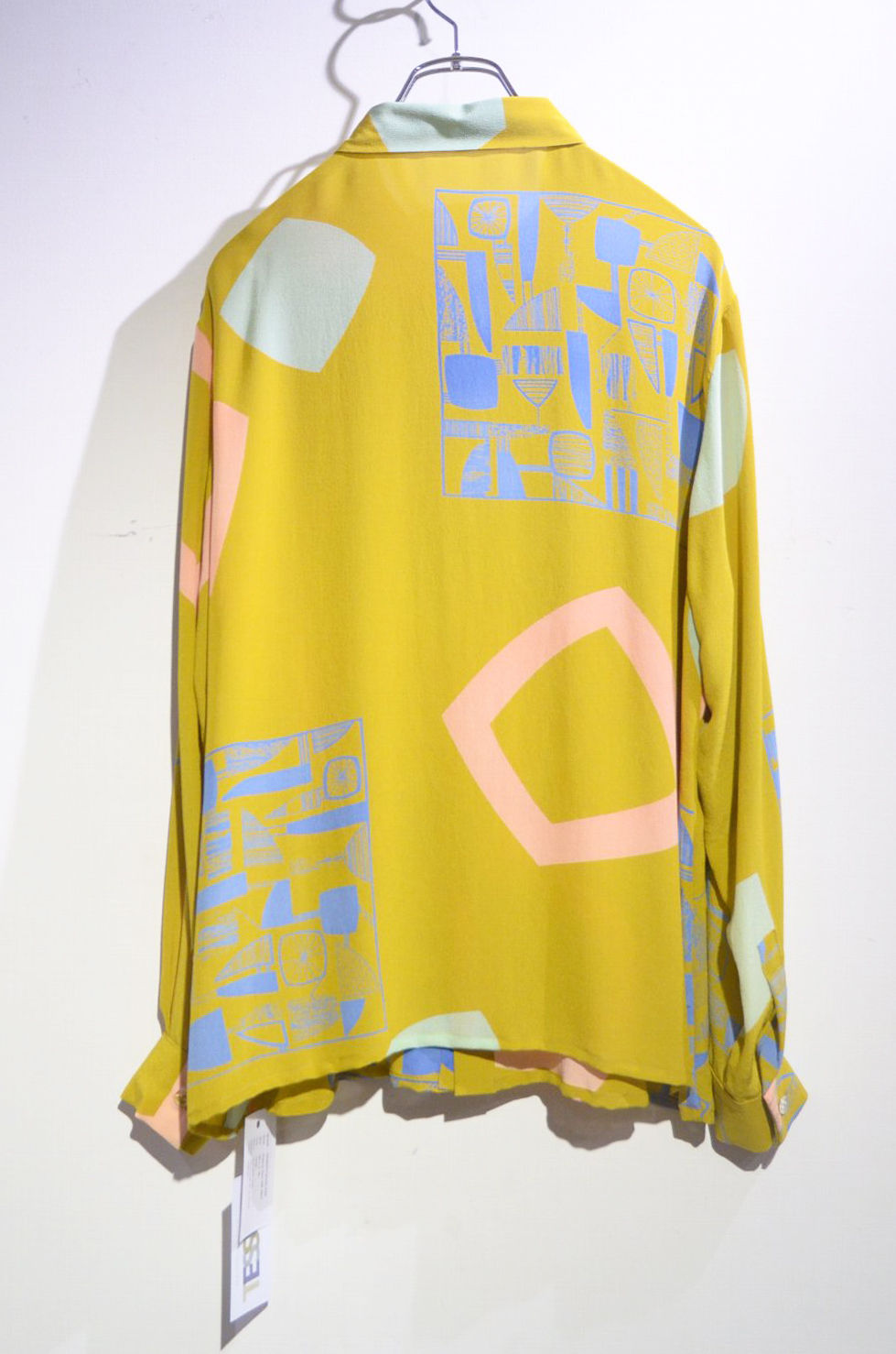 サムネイル： TESSUTI SCOTLAND Screen Print Silk Shirt YLW Handmade in SCOTLAND ハンドメイド シルクシャツ