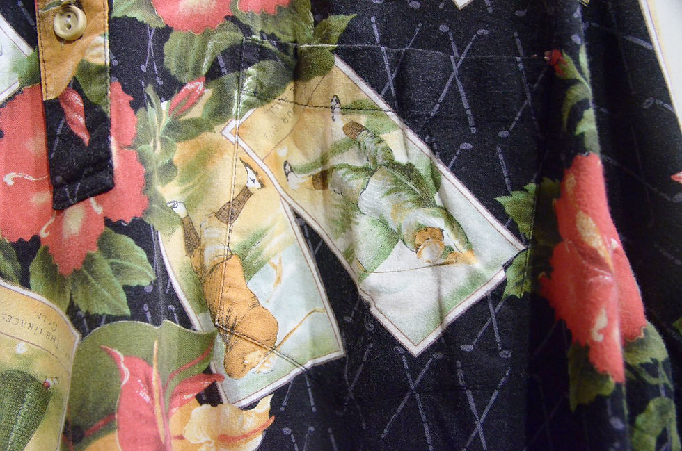 サムネイル： Used 80's Vintage RJC BLACK Polo Shirt Made in Hawaii ヴィンテージ ハワイアン ポロシャツ