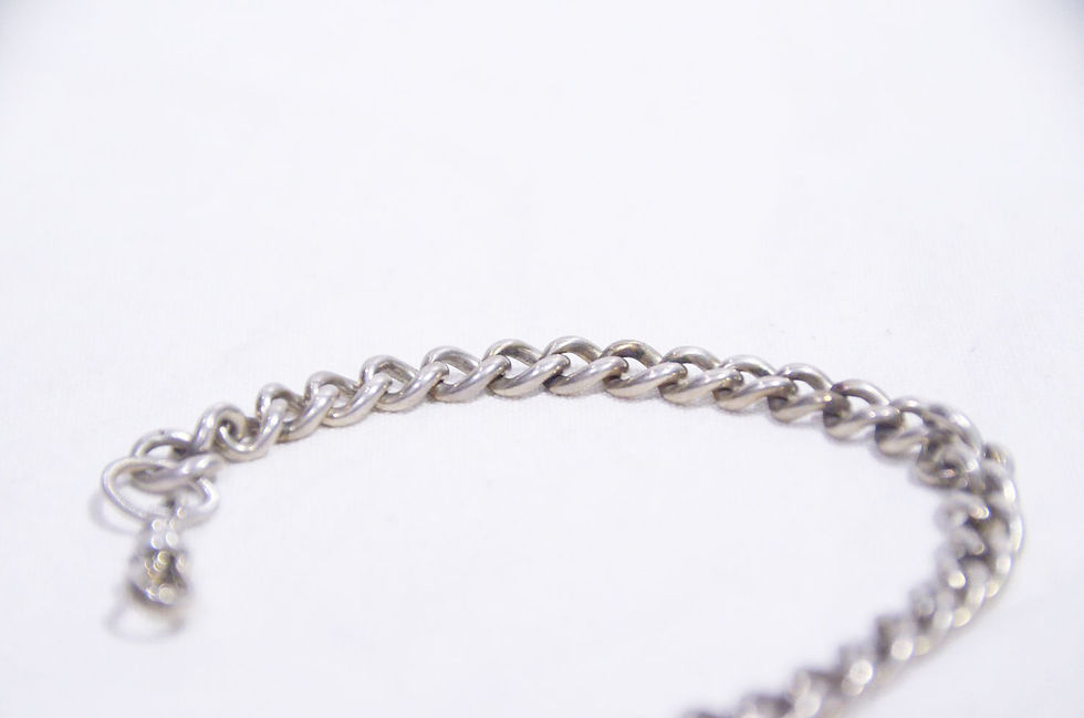 サムネイル： 70 - 80’s Vintage British Silver Tbar Chain Bracelet B イギリス シルバーチェーンブレスレット