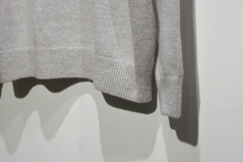 サムネイル： MOONCASTLE CASHMwERE SILK WOOL CREW NECK BEIGE ムーンキャッスル カシミア シルク  グレー クルーネックニット