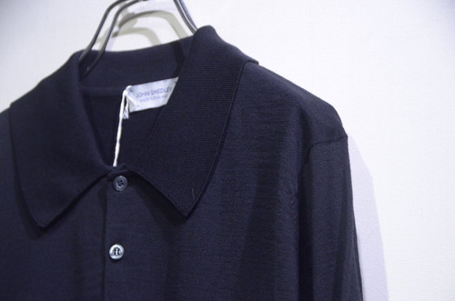 JOHN SMEDLEY ジョンスメドレー ウール コットン ニットポロ 黒 JOHN SMEDLEY（ジョンスメドレー） ニット ポロシャツ DORSET