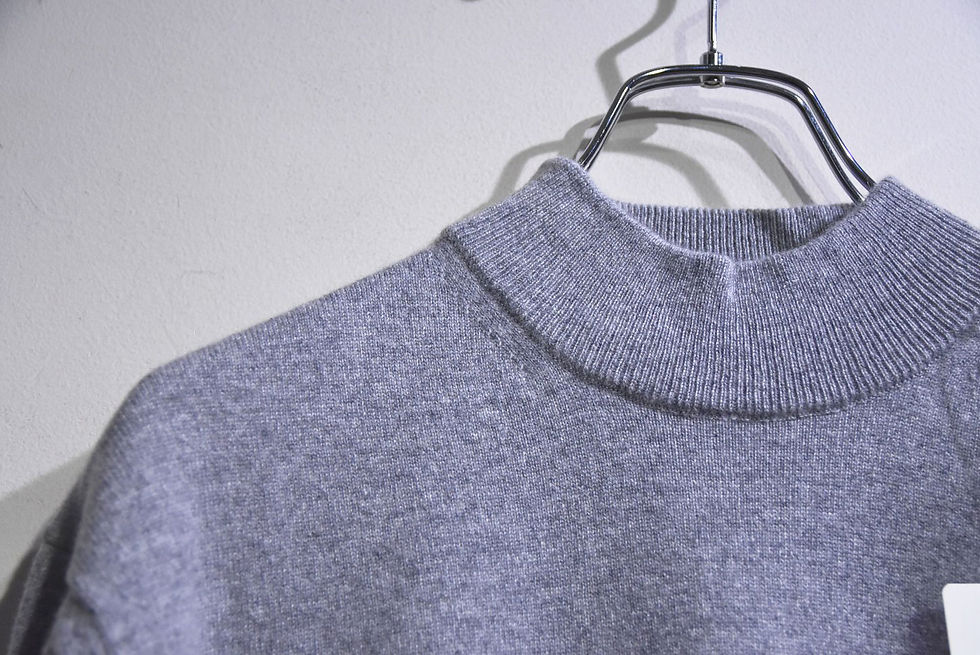 サムネイル： MOONCASTLE 100% CASHMERE MOCK NECK GLY ムーンキャッスル 100%カシミア モックネックニット グレー