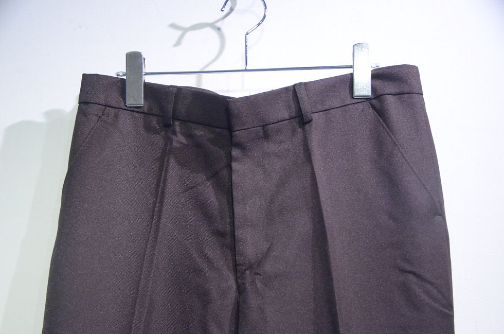 サムネイル： DEADSTOCK Vtg 80 - 90s San Rosa Poly Trousers BROWN Made in UK デッドストック ポリ トラウザース