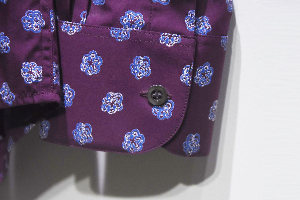 サムネイル： Smyth & Gibson Slim Fit Cotton Fine patter Shirt スミス & ギブソン 小紋柄 プリントシャツ