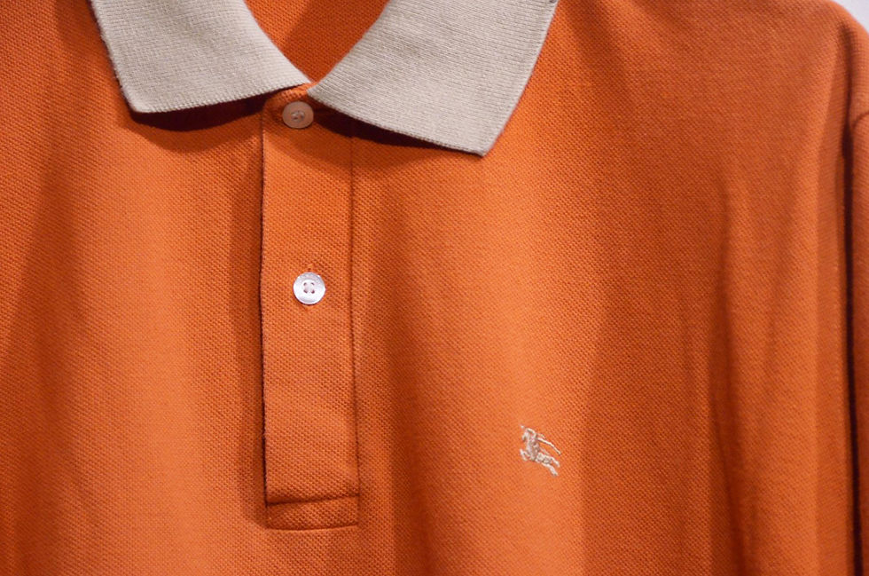 サムネイル： 80 - 90s Vintage Burberry Polo Shirt Orange Made In England  バーバリー 鹿の子ポロシャツ