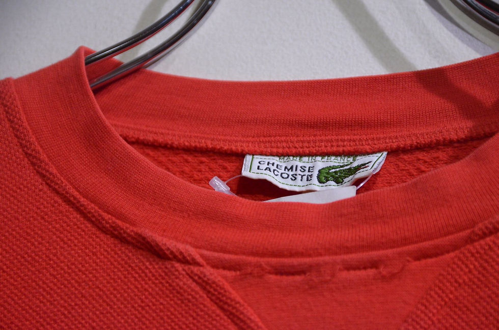 サムネイル： 70-80s Vintage LACOSTE KANOKO Sweat Shirt Made In France フランス ラコステ 鹿の子 スウェット