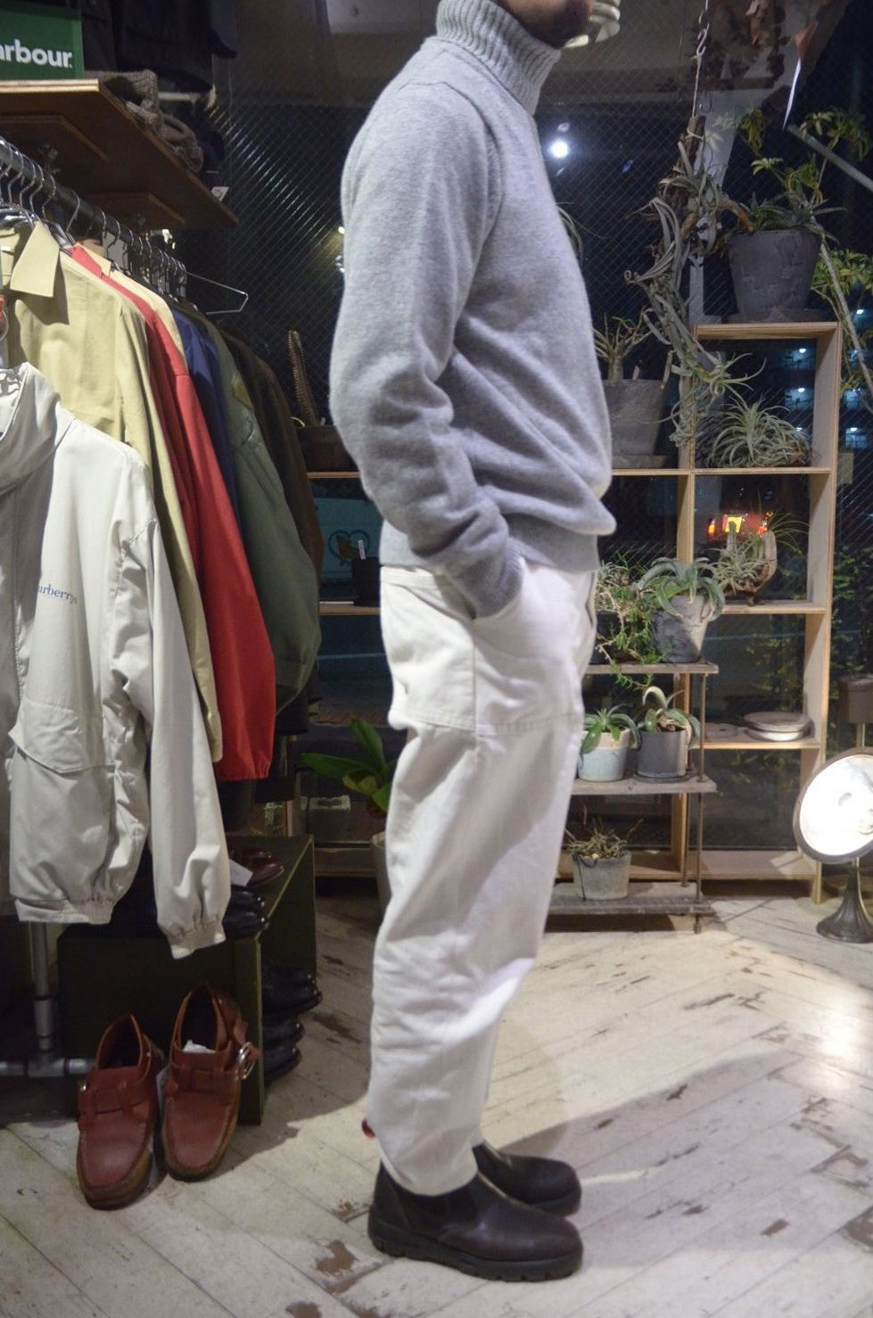 サムネイル： MOONCASTLE CASHMERE SILK WOOL TURTLE NECK GLAY ムーンキャッスル カシミア シルク ウール タートルネックニット