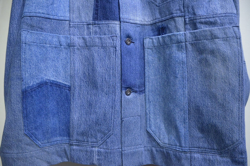 サムネイル： REJEAN DENIM Elliston Jacket Handmade in Scotland レジーンデニム パッチワーク デニムジャケット