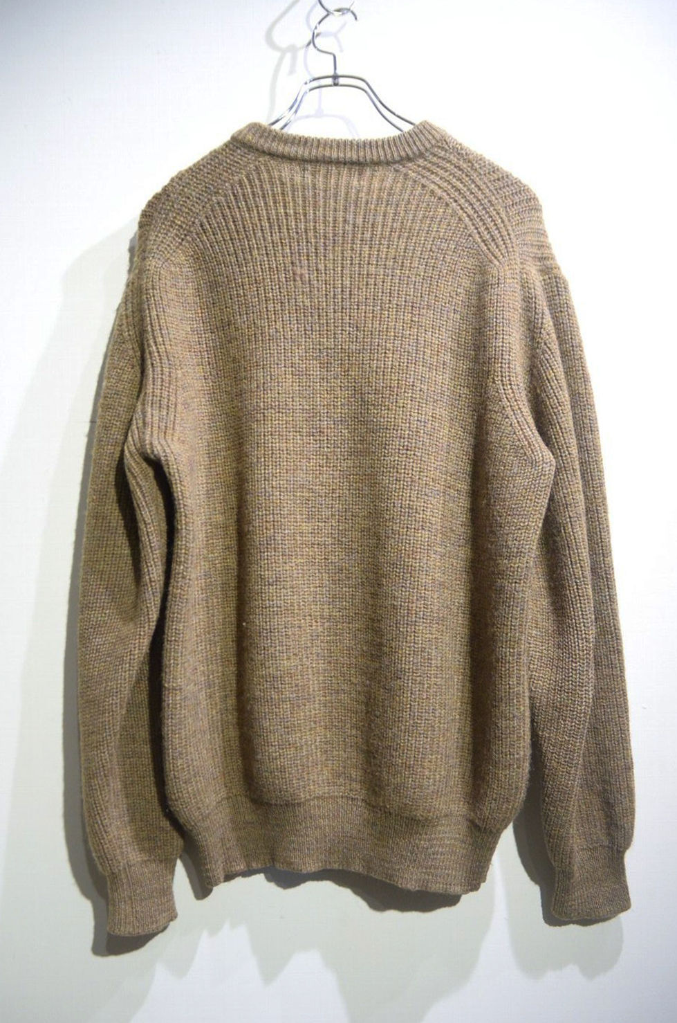 サムネイル： 00’s Barbour lowgauge Heavy Wool Crew Neck Knit Brown バブアー クルーネック ローゲージニット
