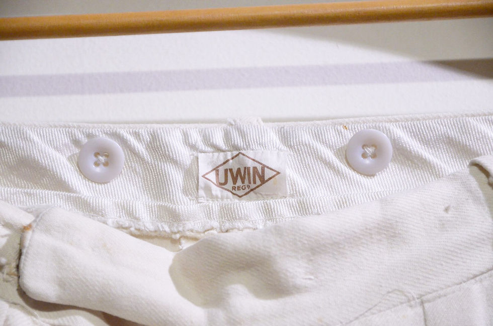 サムネイル： Vintage 1940's British ”Unwin” Flannel Trousers White ヴィンテージ フランネル  ホワイトトラウザース