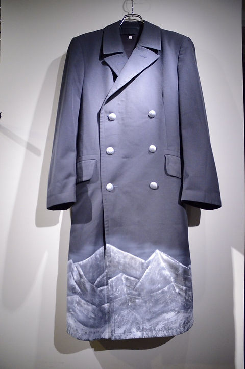 90s German Military Double Breasted Coat Special Painted