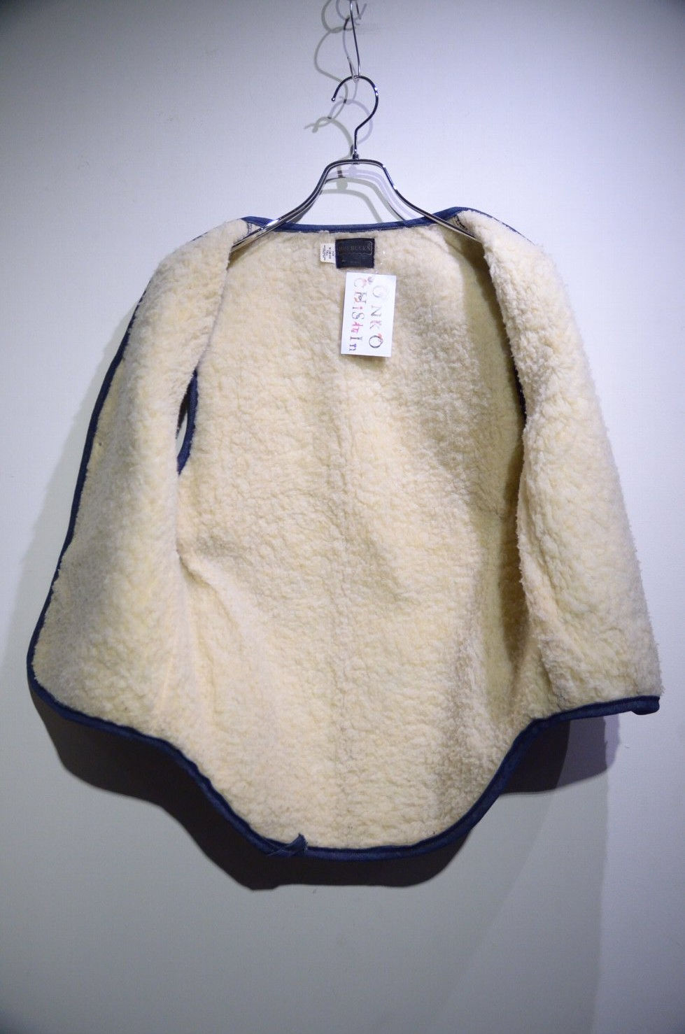 サムネイル： Used Vtg 70-80s Sears Roebuck’s Denim Boa Vest Made in USA シアーズ  ローバックス デニムボアベスト