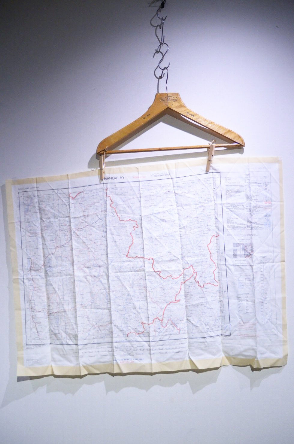 サムネイル： Vintage 1957s British RAF SAS Escape Map Mandalay Rangoon イギリス空軍 エスケープマップ ミャンマー