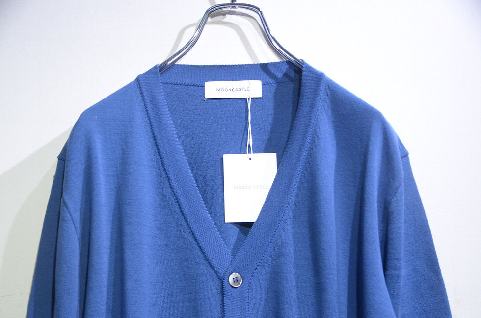 サムネイル： MOONCASTLE ICE COTTON CARDIGAN BLUE MADE IN JAPAN ムーンキャッスル アイスコットン カーディガン