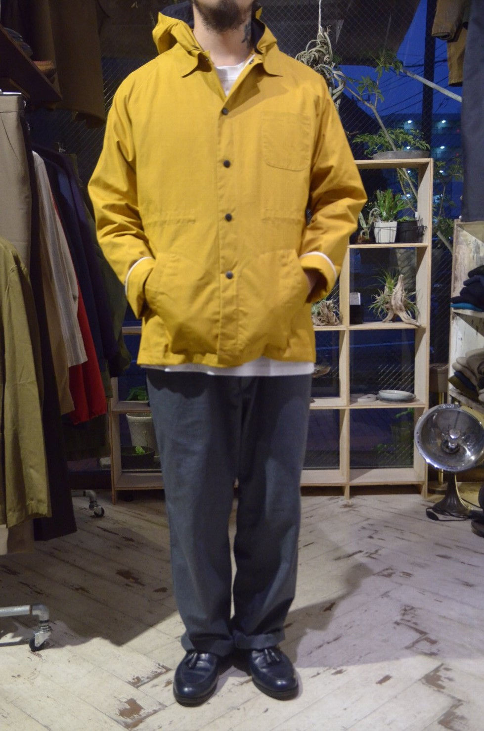 サムネイル： BEE Outerwear Cotton Short Trench Jacket YLW Made in UK ビーアウターウェア ショートトレンチジャケット