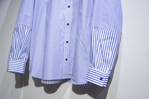新品 KYOU キョウ 25SS BEAN スイッチングバルーンシャツ グリーン KYOU BEAN Switching Baloon Stripe Shirts キョウ ストライプ