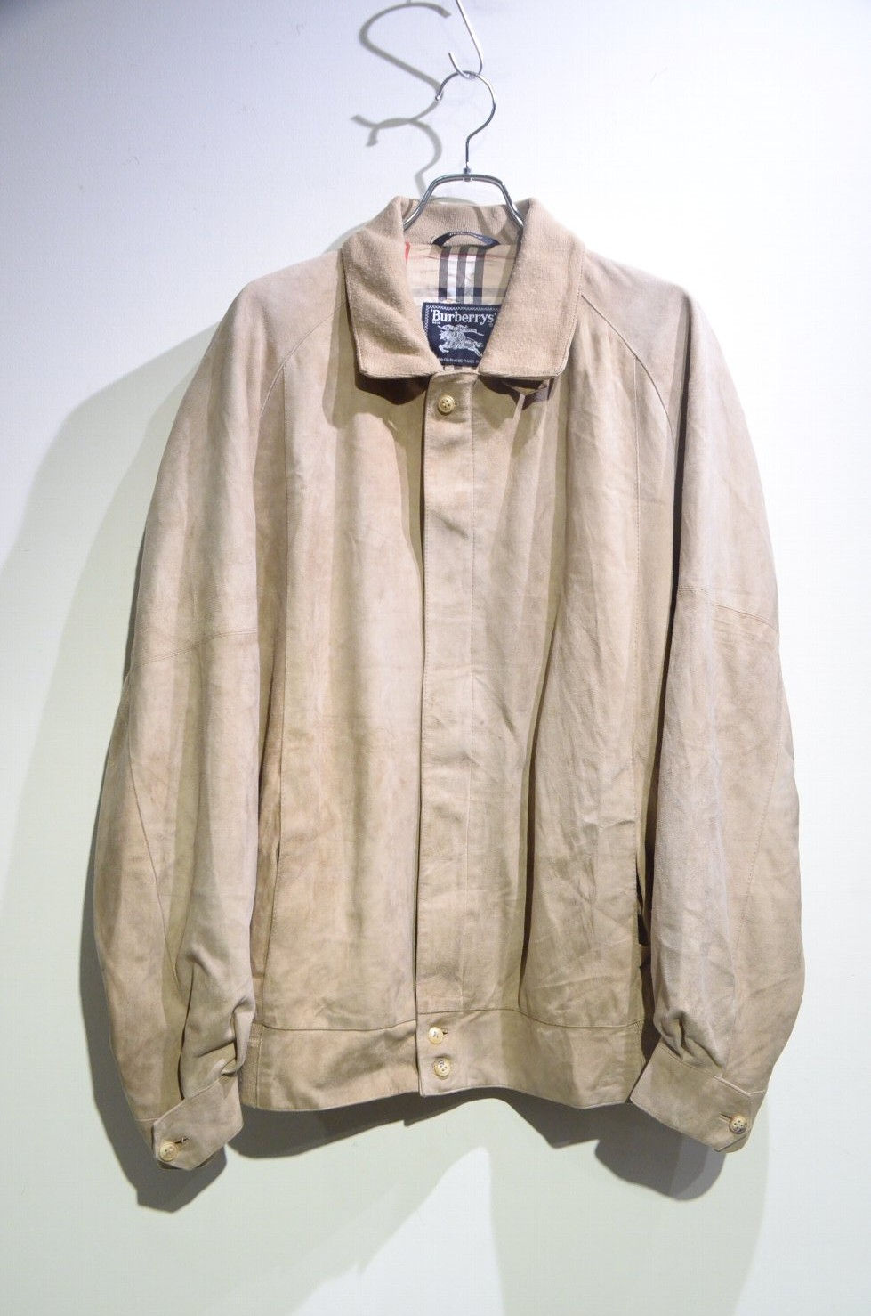 80 - 90s Vintage Burberry Suede Leather Harrinton Jacket バーバリー スウェード ハリントンジャケット