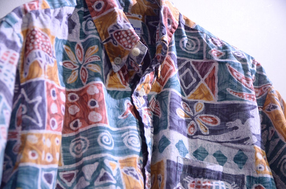 サムネイル： Used 90's Reyn Spooner Tribal Print Shirt Made In Hawaii レインスプーナー プルオーバーシャツ