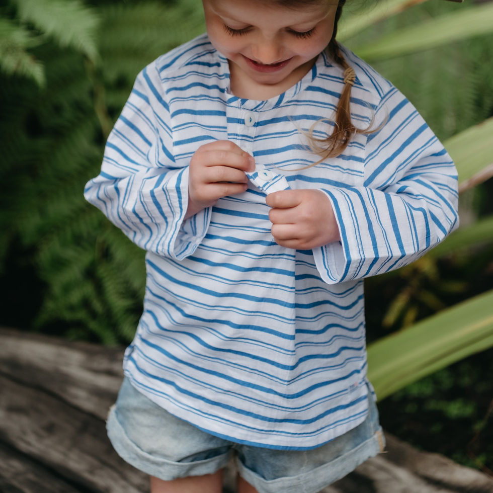 Thumbnail: Popsicle Top in Blue Stripe Print