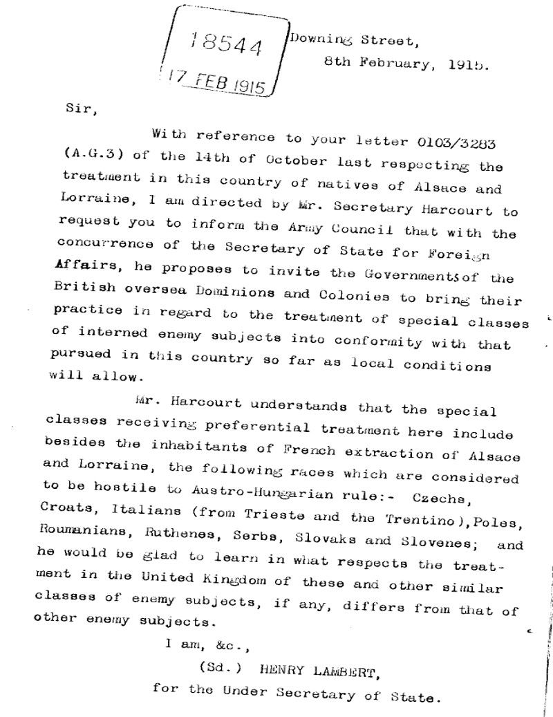 Henry Lambert, British Under Secretary o