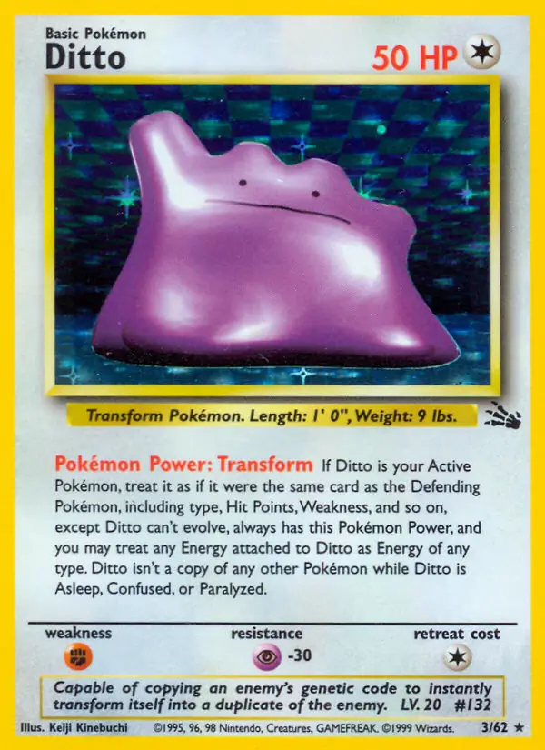 Pokemon Card Fossil Ditto Holo
