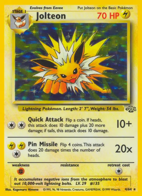Jungle Pokemon Jolteon Holo
