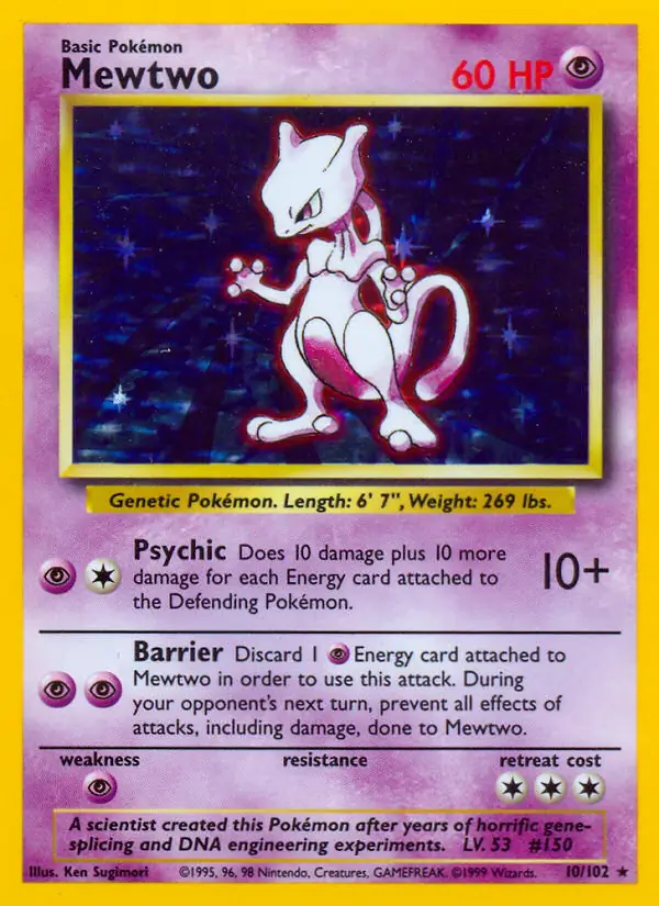 Pokemon Card Base Set Mewtwo