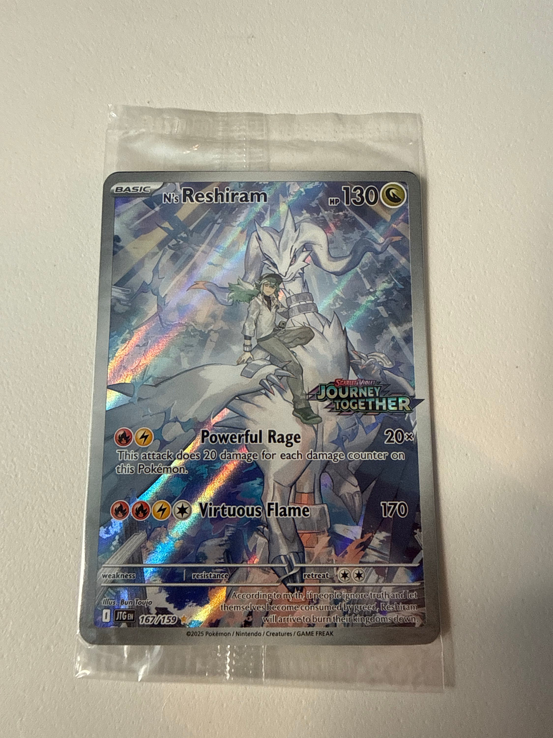 Pokemon N’s Reshiram Promo Journey Together Stamp Sealed - Near Mint/Mint