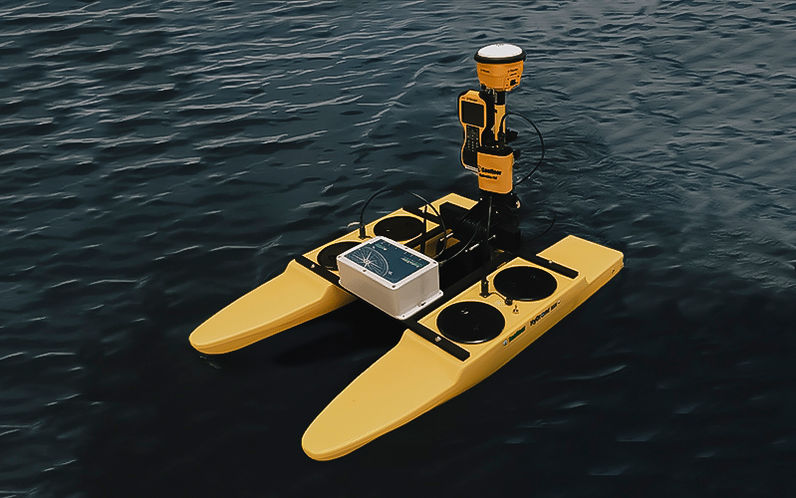 High-resolution bathymetry showing 2.3m/year sediment loss near seawall (RTK GPS positioning).