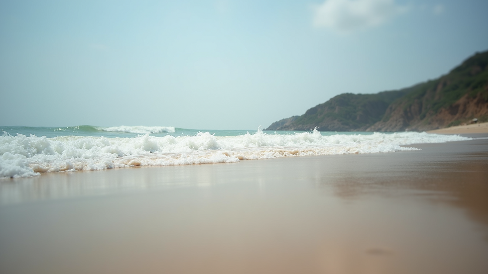 Eye-level view of Indian Rocks Beach shoreline with gentle waves