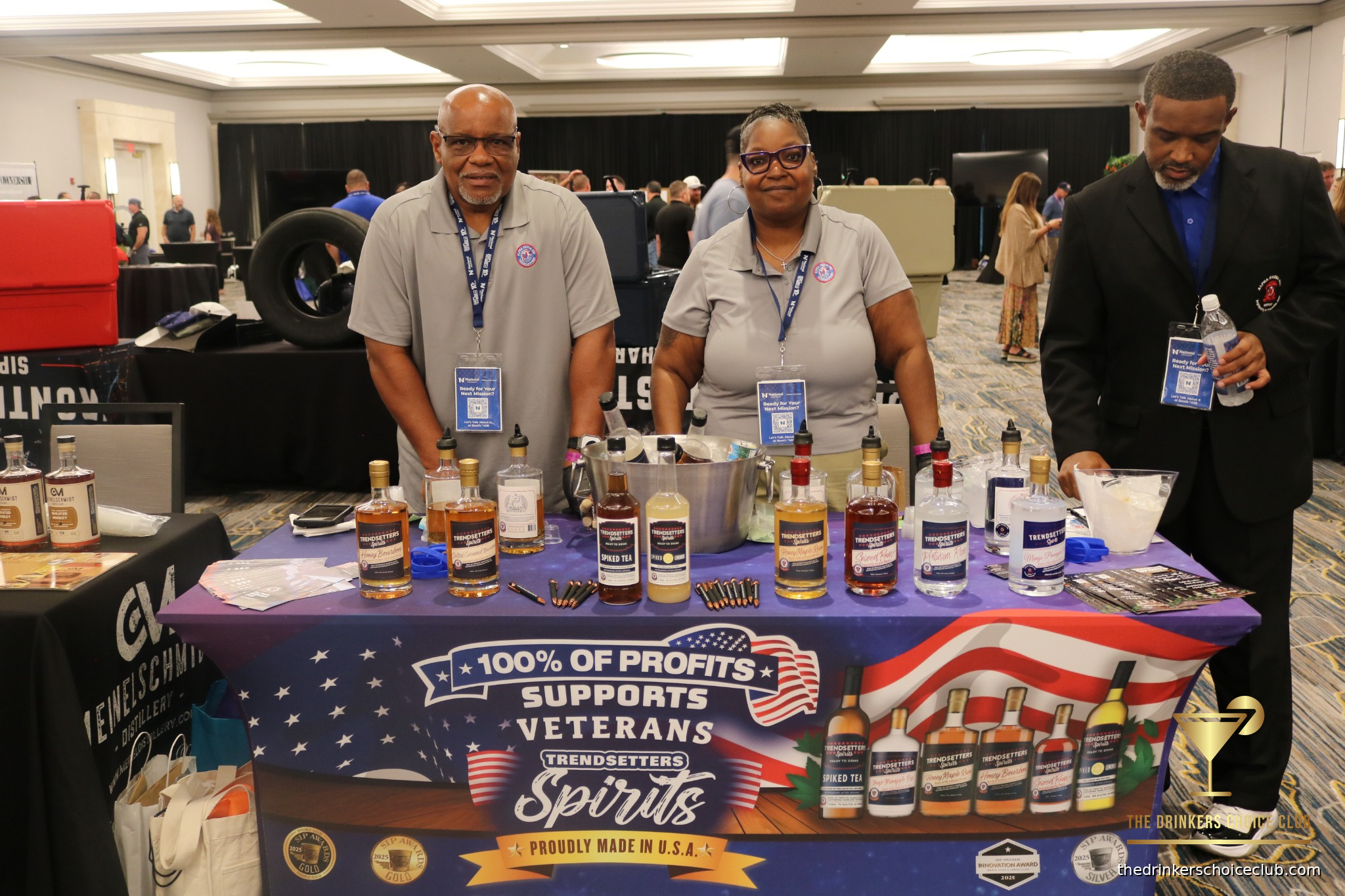 Veteran-owned spirits brand display at C.R.A.F.T. Frontline Tastings in Tampa.