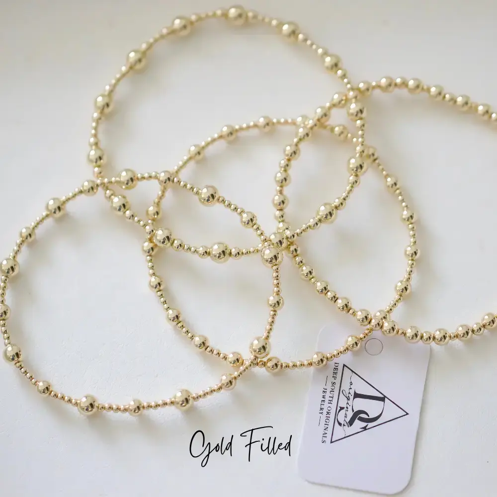 Lizzie Gold Filled Beaded Bracelet