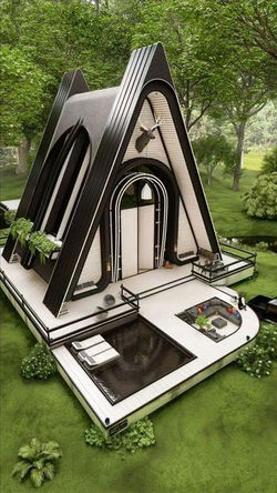 "CSA ART" The Jungle Bride_ Modern A-Frame Cabin in Bedford Hills, New York by Mohammadreza Norouz