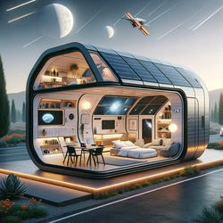 "CSA ART" Casa Ragu futurista modular para homem moderno, com painéis solares