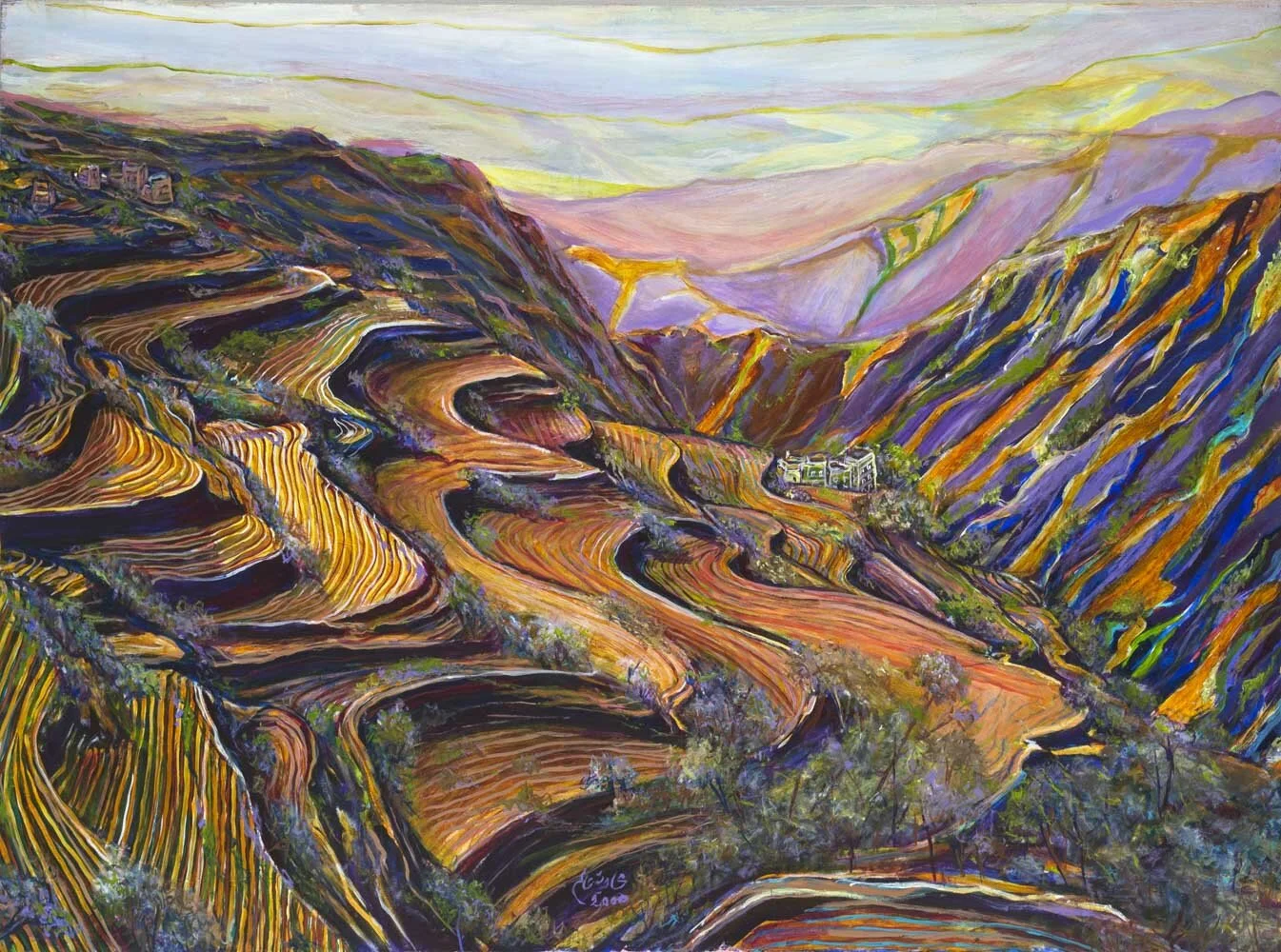 Shadia Alem, “Slops,” textured landscape abstraction