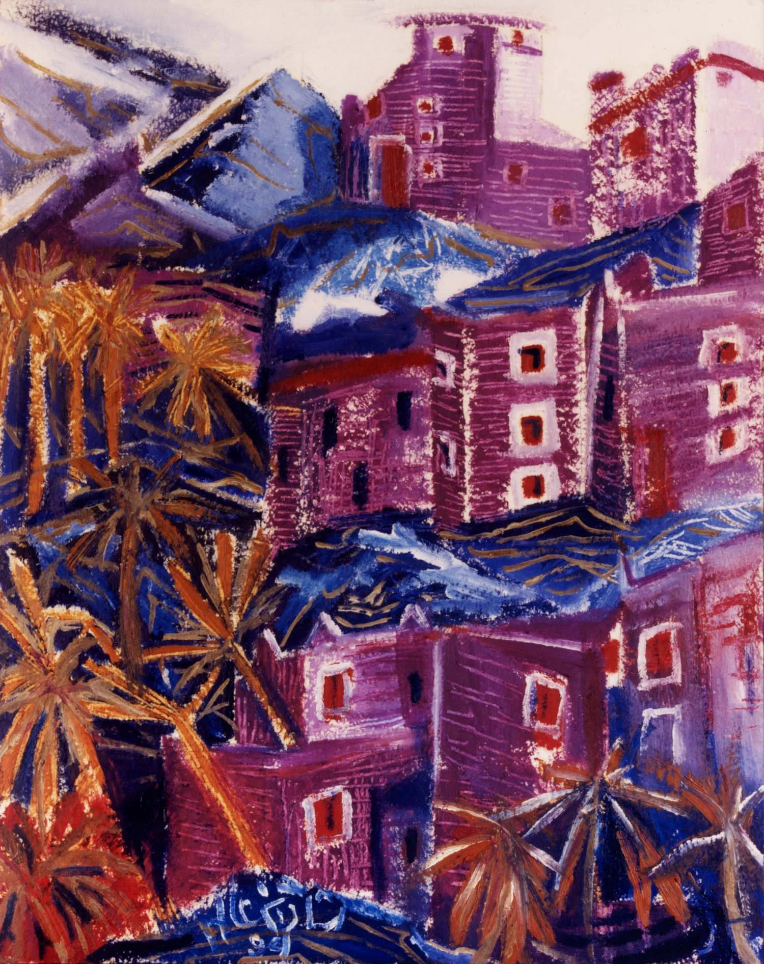 Shadia Alem, “Incarnated Nature / Al Surat,” abstracted nature forms in vibrant palette