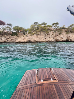 View from the back of boat where we anchored for the afternoon to swim