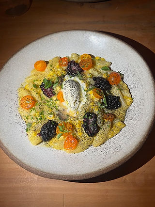 Pasta dish at "the Progress" with blackberries