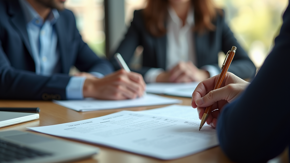 High angle view of a business meeting discussing HR documentation strategies