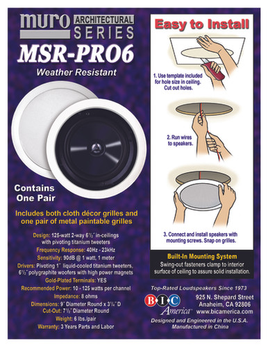 BIC MSR-PRO6 – Weather-Resistant 125W | BIC America