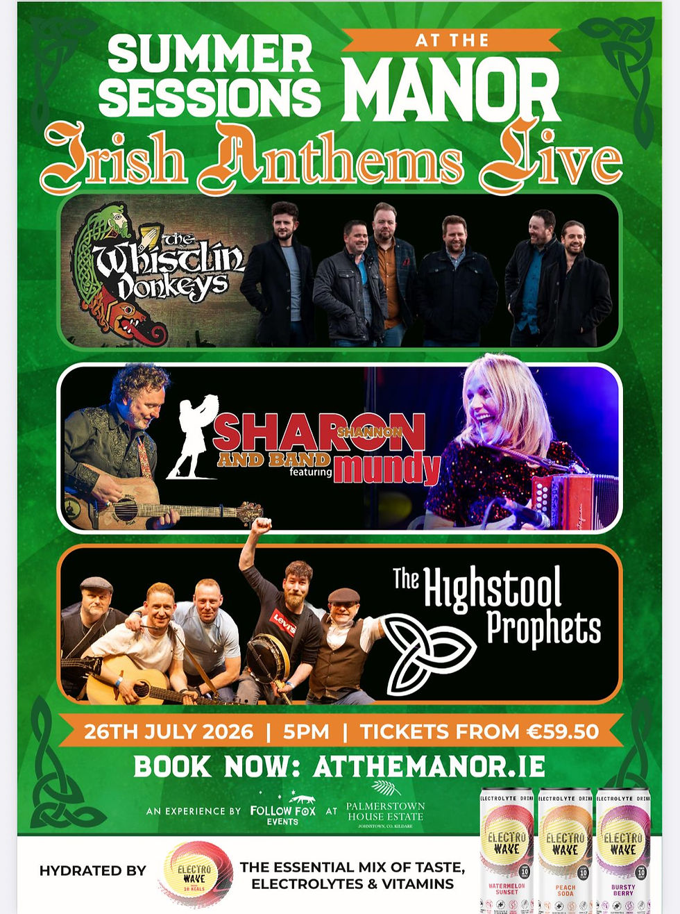 Irish Anthems Live Comes to Summer Sessions at the Manor This July