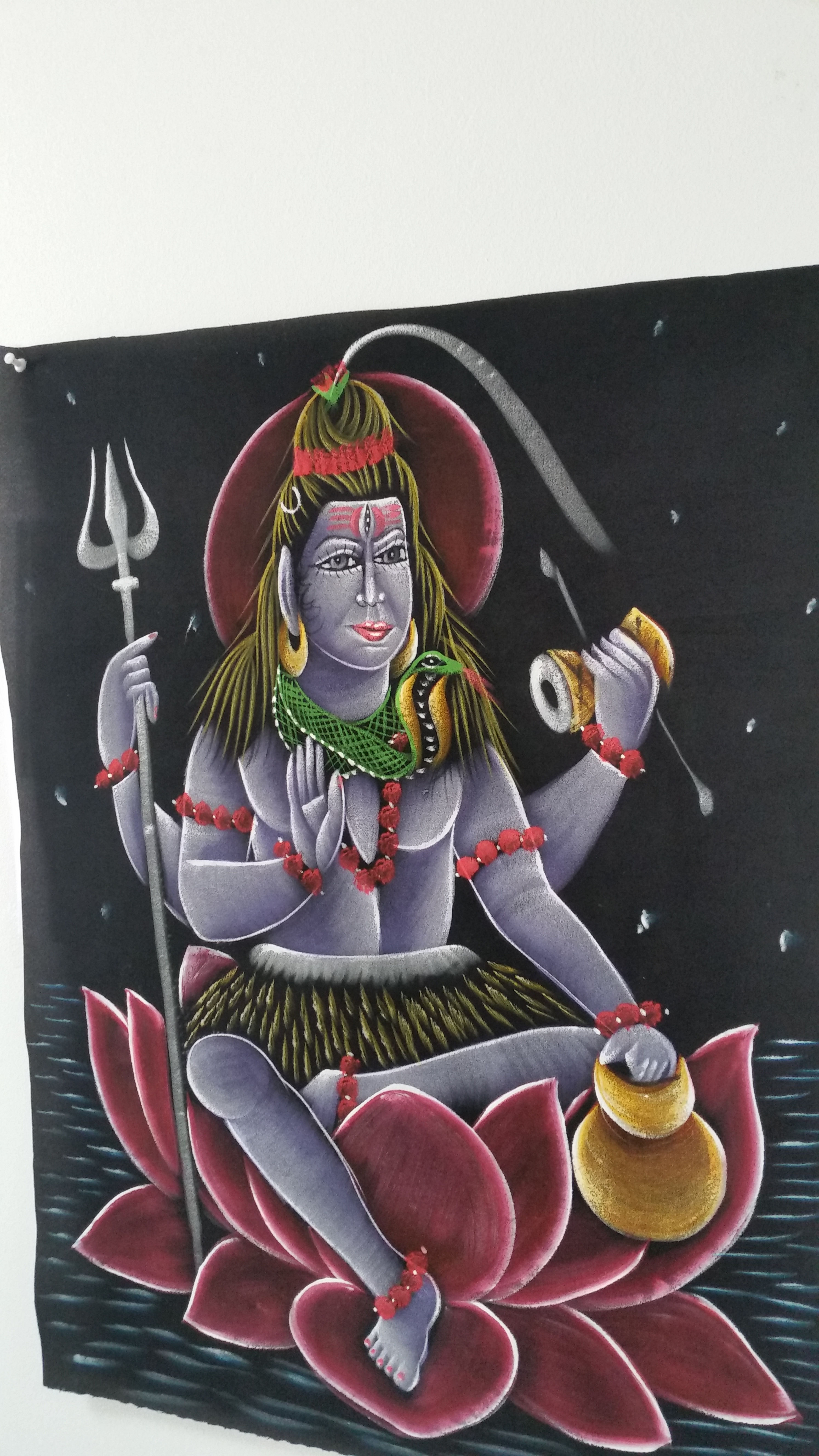 Hand gemaltes bild auf Stoff 70x50cm