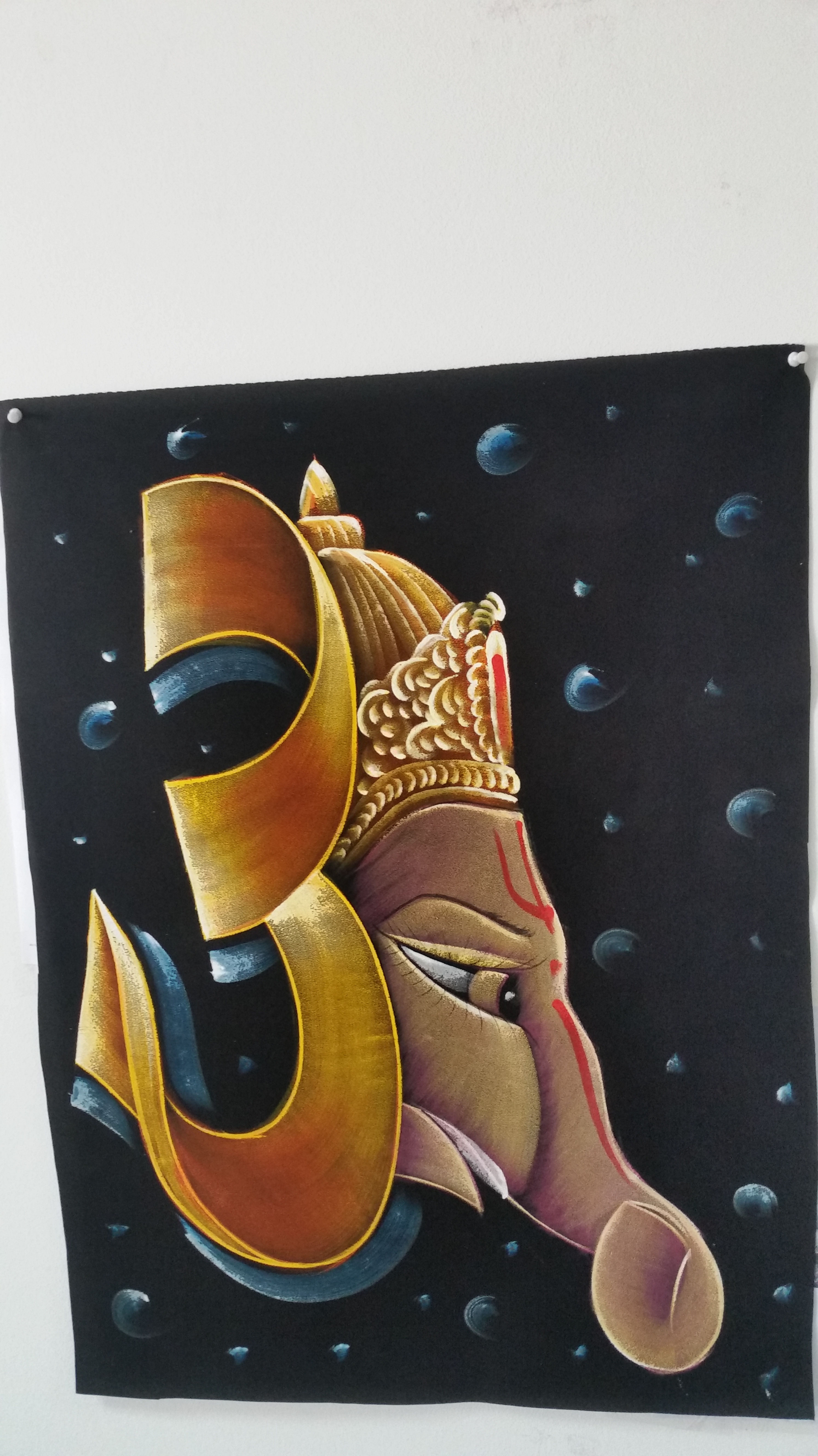 Hand gemaltes bild auf Stoff 70x50cm