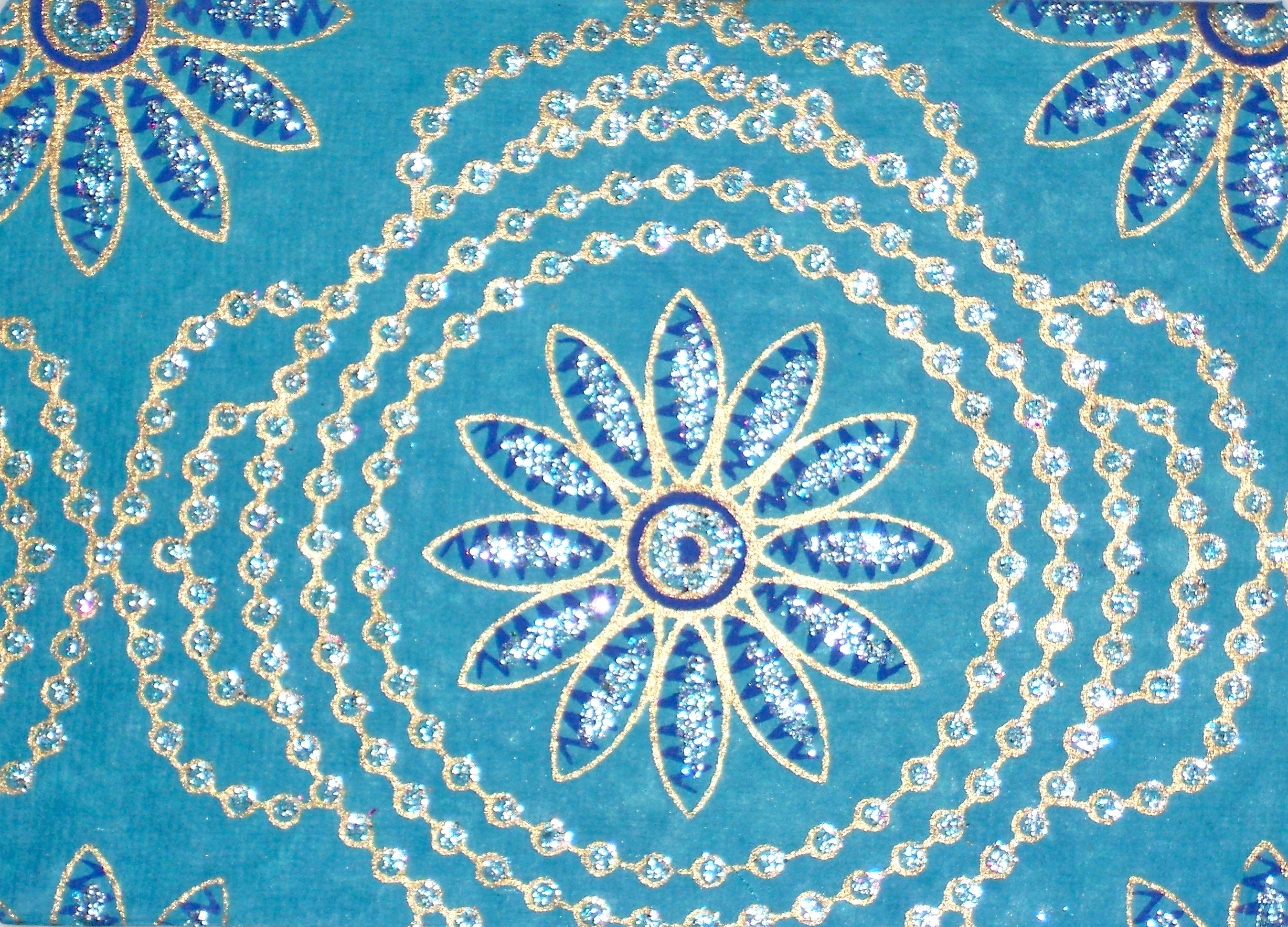 Blue Turquoise Flower Beads