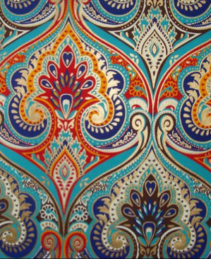 Blue Turquoise Ivory Motif