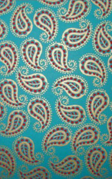 Blue Turquoise Red Paisley