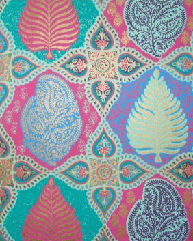 Pink Turquoise Indian Motif