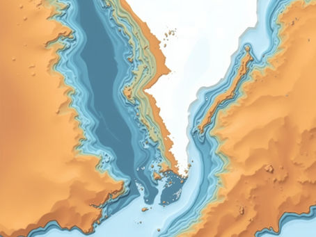 Coastal shoreline showing erosion impact